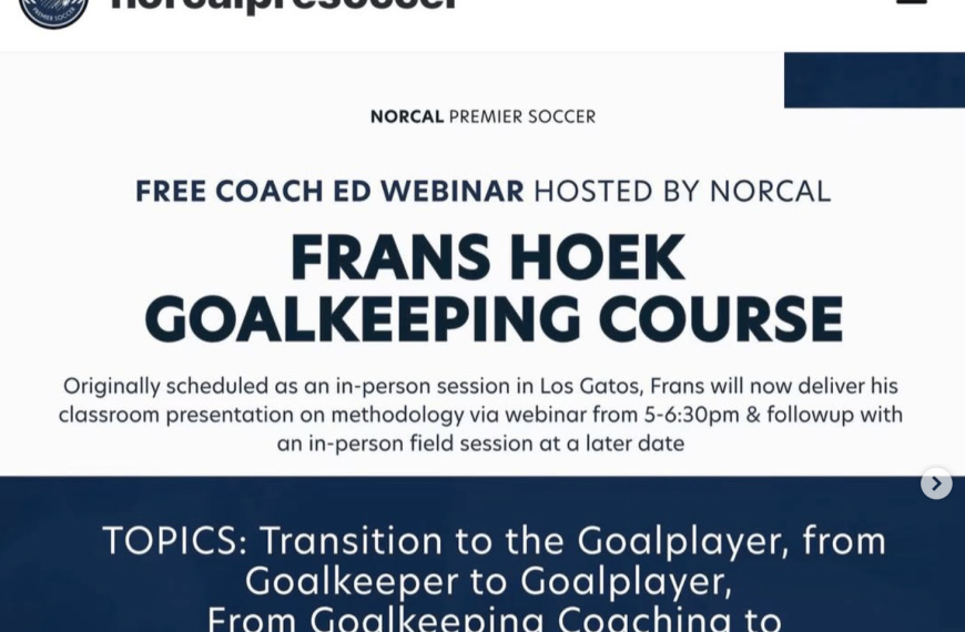 FRANS HOEK GOALKEEPING COURSE
